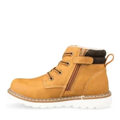 Bottines Fourré JAUNE Garçon Motif Uni Lacets