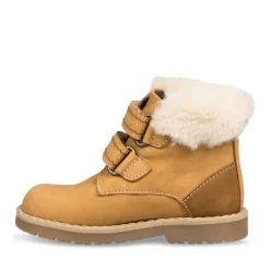Bottines Fourré JAUNE Garçon CUIR Motif Uni Scratch