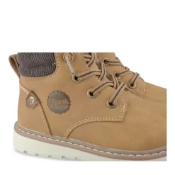 Bottines Fourré JAUNE Garçon Motif Uni Lacets