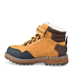 Bottines Fourré JAUNE Garçon Motif Uni Scratch