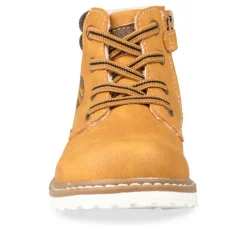 Bottines Fourré JAUNE Garçon Motif Uni Lacets