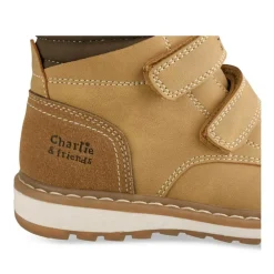 Bottines Fourré JAUNE Garçon Motif Uni Scratch