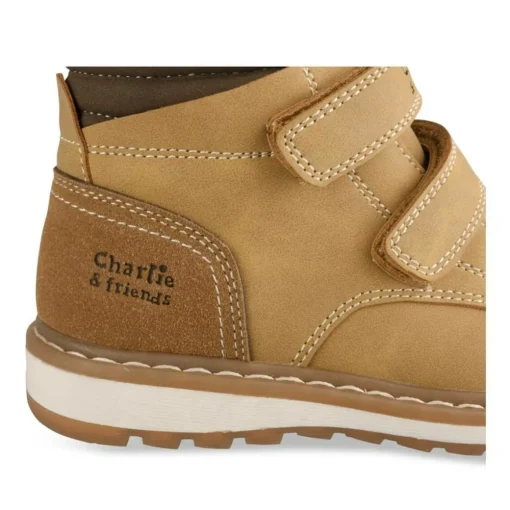 Bottines Fourré JAUNE Garçon Motif Uni Scratch
