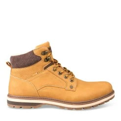 Bottines Fourré JAUNE Homme Motif Uni Lacets
