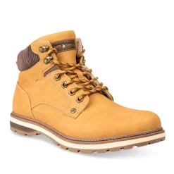 Bottines Fourré JAUNE Homme Motif Uni Lacets