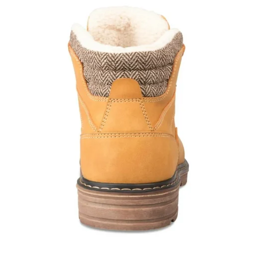 Bottines Fourré JAUNE Homme Motif Uni Lacets