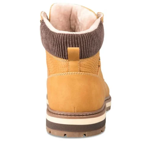 Bottines Fourré JAUNE Homme Motif Uni Lacets