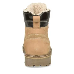 Bottines Fourré JAUNE Homme CUIR Motif Uni Lacets