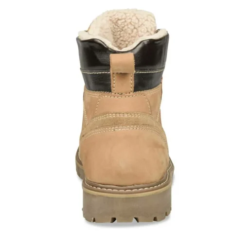 Bottines Fourré JAUNE Homme CUIR Motif Uni Lacets