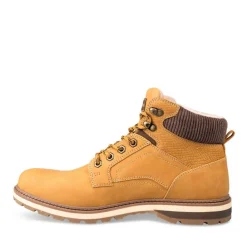 Bottines Fourré JAUNE Homme Motif Uni Lacets