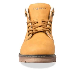 Bottines Fourré JAUNE Homme Motif Uni Lacets