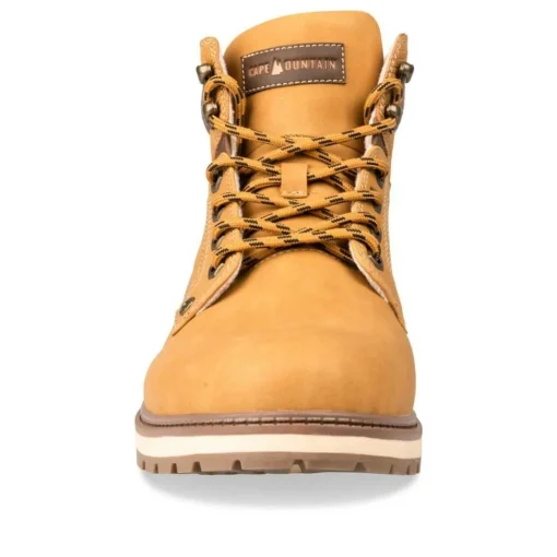 Bottines Fourré JAUNE Homme Motif Uni Lacets