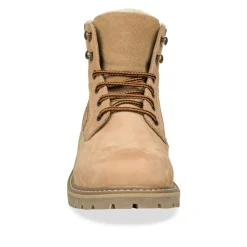 Bottines Fourré JAUNE Homme CUIR Motif Uni Lacets