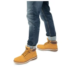Bottines Fourré JAUNE Homme Motif Uni Lacets