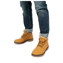 Bottines Fourré JAUNE Homme Motif Uni Lacets