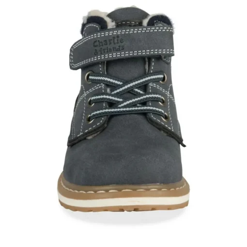 Bottines Fourré MARINE Garçon Motif Fausse Fourrure Lacets