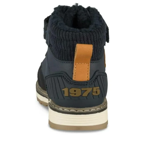 Bottines Fourré MARINE Garçon Motif Uni Lacets