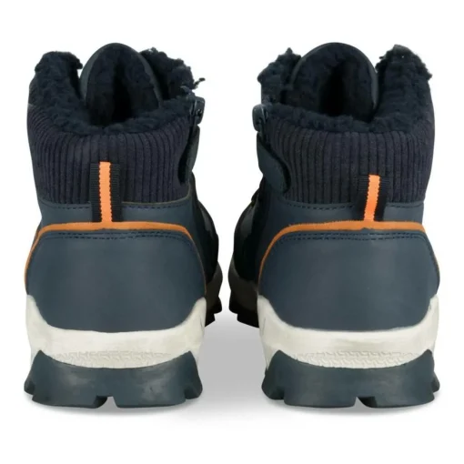 Bottines Fourré MARINE Garçon Motif Uni Lacets