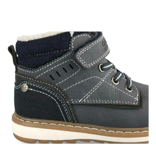Bottines Fourré MARINE Garçon Motif Fausse Fourrure Lacets