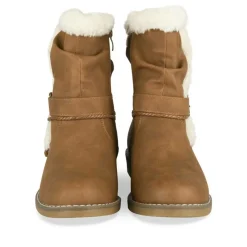 Bottines Fourré MARRON Femme Motif Fausse Fourrure Fermeture éclair