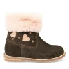 Bottines Fourré MARRON Fille CUIR Motif Uni Fermeture éclair