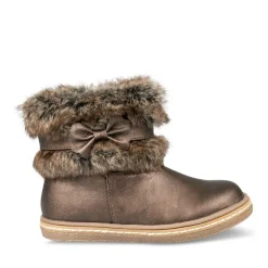 Bottines Fourré MARRON Fille Motif Uni Fermeture éclair