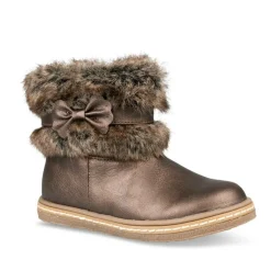 Bottines Fourré MARRON Fille Motif Uni Fermeture éclair