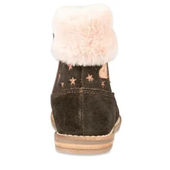 Bottines Fourré MARRON Fille CUIR Motif Uni Fermeture éclair