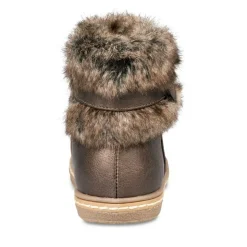 Bottines Fourré MARRON Fille Motif Uni Fermeture éclair