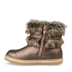 Bottines Fourré MARRON Fille Motif Uni Fermeture éclair