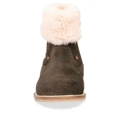 Bottines Fourré MARRON Fille CUIR Motif Uni Fermeture éclair