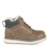 Bottines Fourré MARRON Garçon Motif Uni Lacets