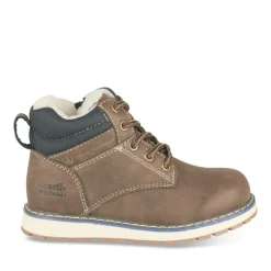 Bottines Fourré MARRON Garçon Motif Uni Lacets