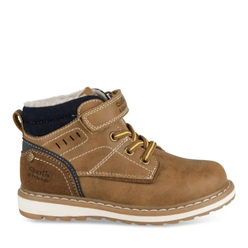 Bottines Fourré MARRON Garçon Motif Fausse Fourrure Lacets