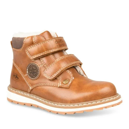 Bottines Fourré MARRON Garçon Motif Uni Scratch