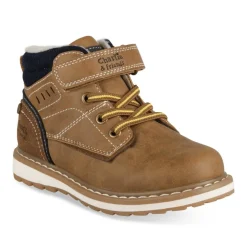Bottines Fourré MARRON Garçon Motif Fausse Fourrure Lacets