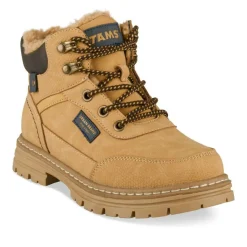 Bottines Fourré MARRON Garçon Motif Uni Lacets