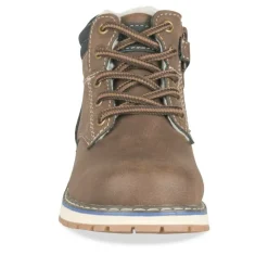 Bottines Fourré MARRON Garçon Motif Uni Lacets