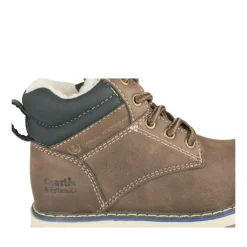 Bottines Fourré MARRON Garçon Motif Uni Lacets