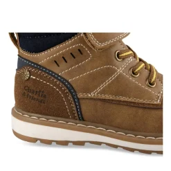 Bottines Fourré MARRON Garçon Motif Fausse Fourrure Lacets