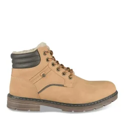 Bottines Fourré MARRON Homme Motif Uni Lacets