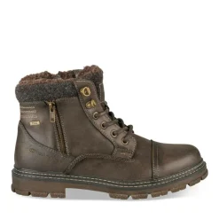 Bottines Fourré MARRON Homme Motif Uni Lacets