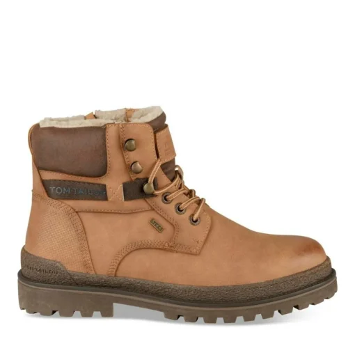 Bottines Fourré MARRON Homme Motif Uni Lacets