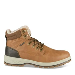 Bottines Fourré MARRON Homme Motif Uni Lacets