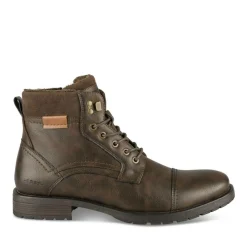 Bottines Fourré MARRON Homme Motif Uni A Enfiler