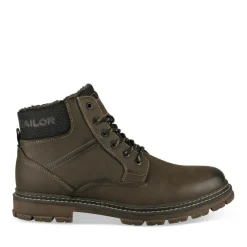 Bottines Fourré MARRON Homme Motif Uni Lacets