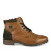 Bottines Fourré MARRON Homme CUIR Motif Uni Lacets
