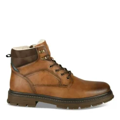 Bottines Fourré MARRON Homme Motif Uni Lacets