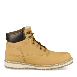 Bottines Fourré MARRON Homme CUIR Motif Uni Lacets