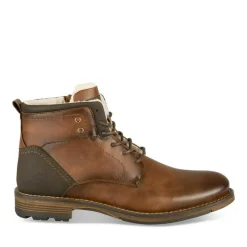 Bottines Fourré MARRON Homme Motif Uni Lacets
